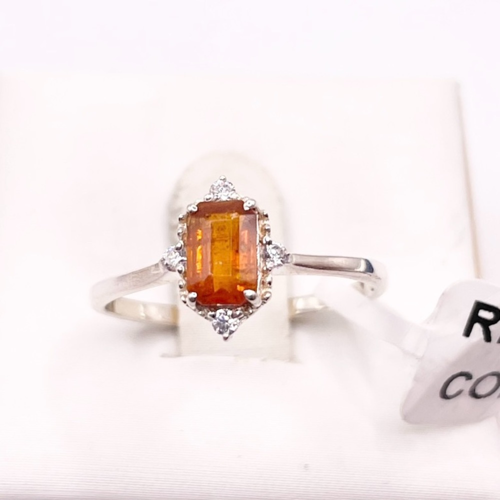 Size 6.5 Rare Orange Kyanite 925 Sterling Silver Ring
